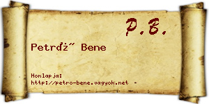Petró Bene névjegykártya